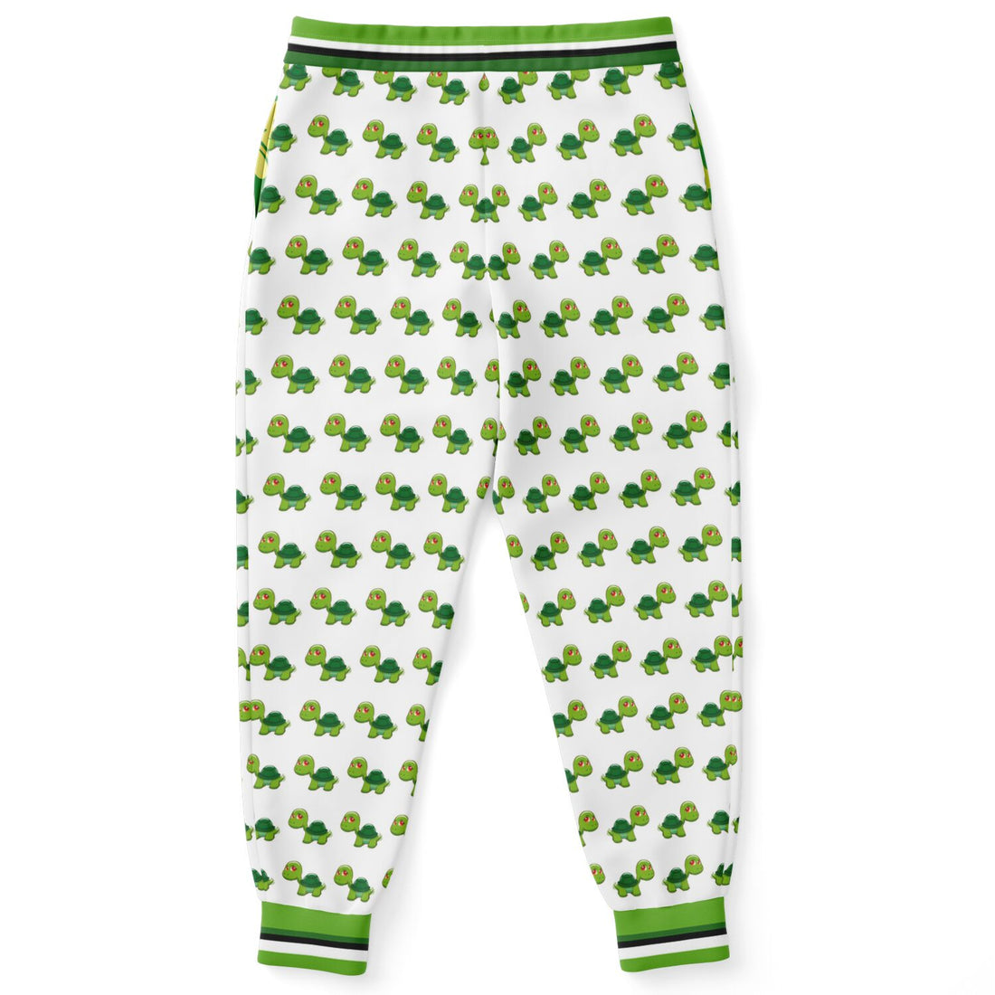 Green Acres Turtle Cluster in White Eco-Poly Unisex Joggers