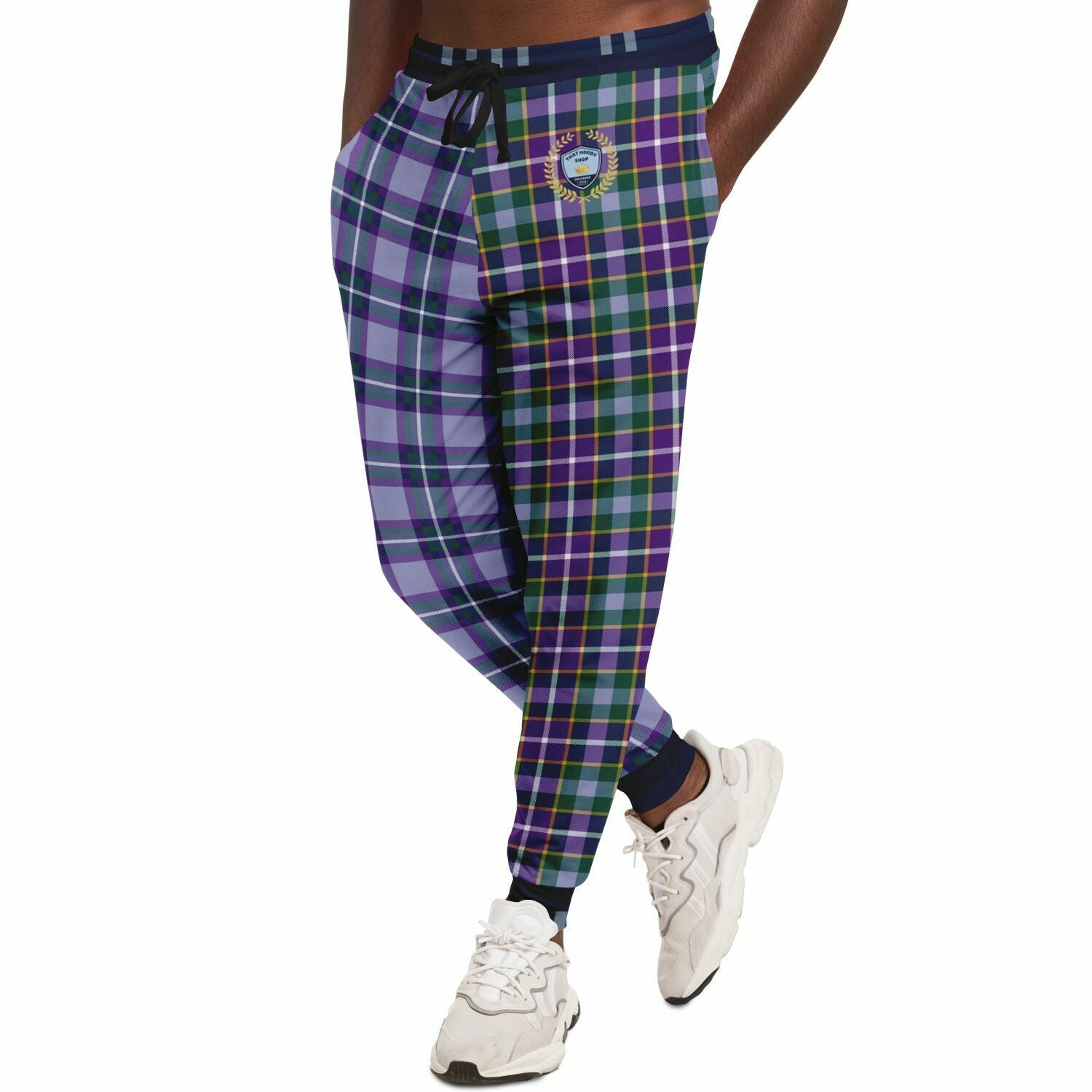 Purple Crush Tartan Plaid Eco-Poly Unisex Joggers