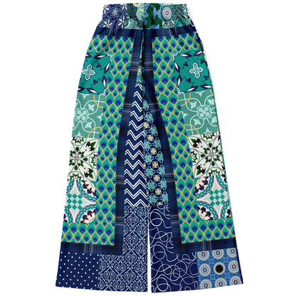 Mykonos Floral Tile Eco-Poly Wide Leg Pants