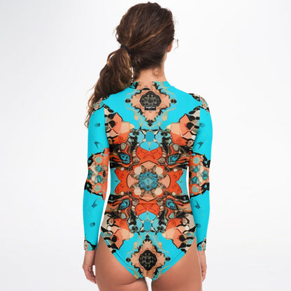 Coral Reef Turquoise Batique Long Sleeve Bodysuit