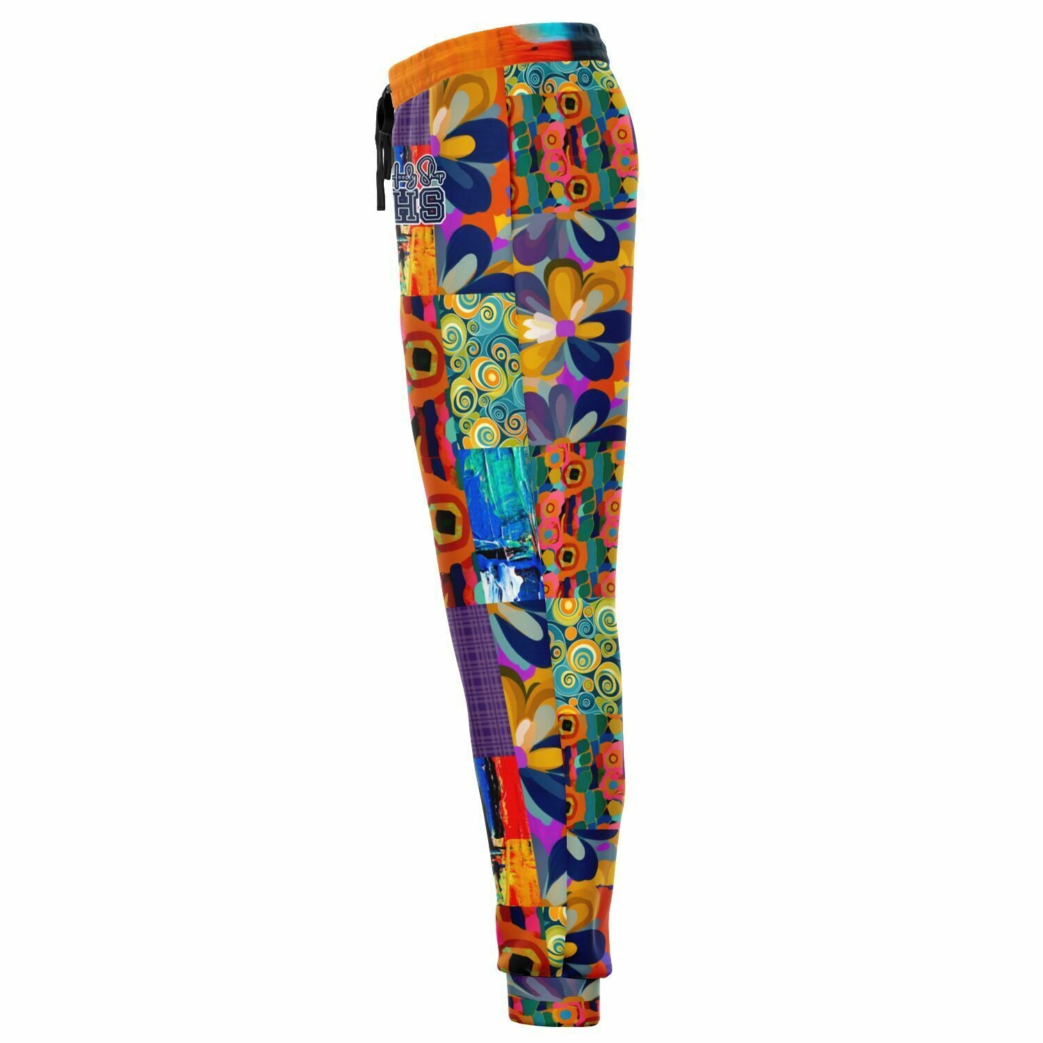 Joggers unisex de poliéster ecológico con patchwork floral Trinidad de Blue Girl 