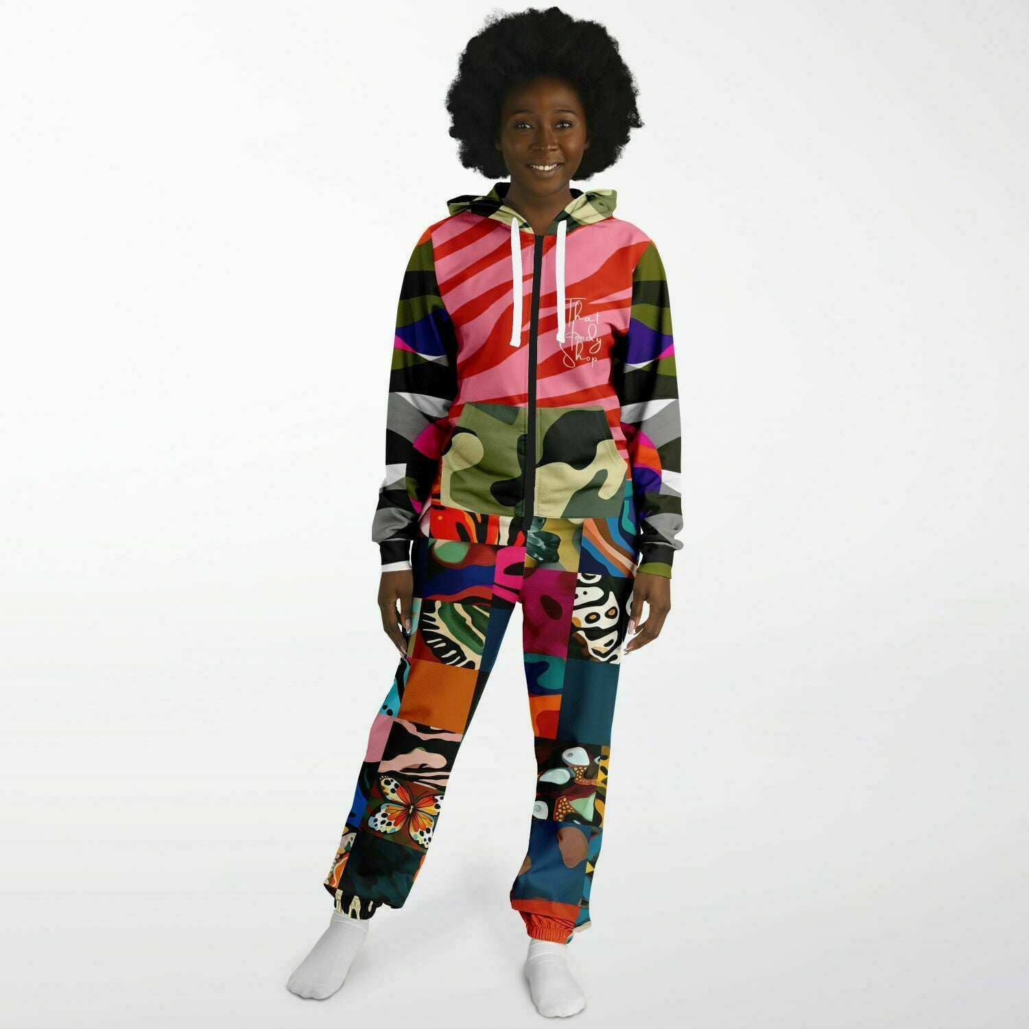 Wowzer Mono unisex de poliéster ecológico con patchwork y estampado animal de Zowzer 