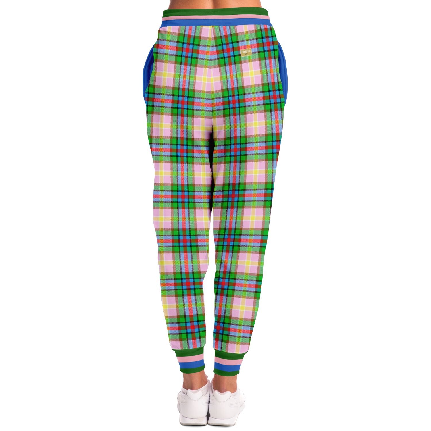 Joggers unisex THS 76 Pink Collegiate Tartan Plaid Eco-Poly 