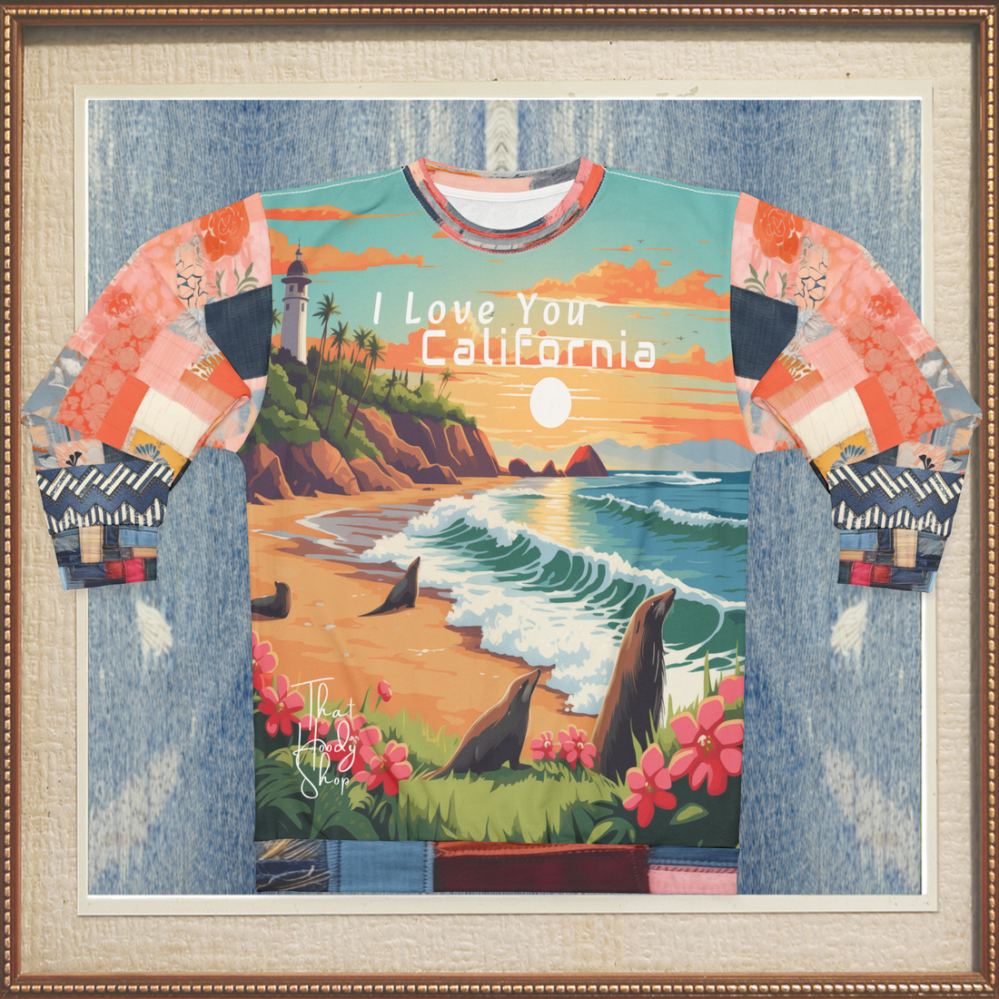 Te amo California - Sudadera unisex con leones marinos de la costa de Santa Bárbara