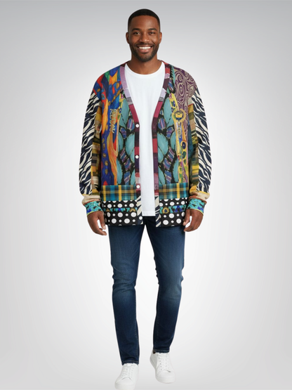 Call Me Fritza Art Deco Print Heavyweight Unisex Cardigan