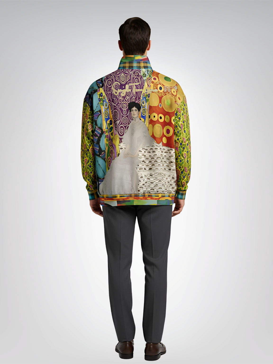 Call Me Fritza Art Deco Print Heavyweight Oversized Quarter Zip Sweatshirt