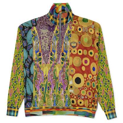 Call Me Fritza Art Deco Print Heavyweight Oversized Quarter Zip Sweatshirt