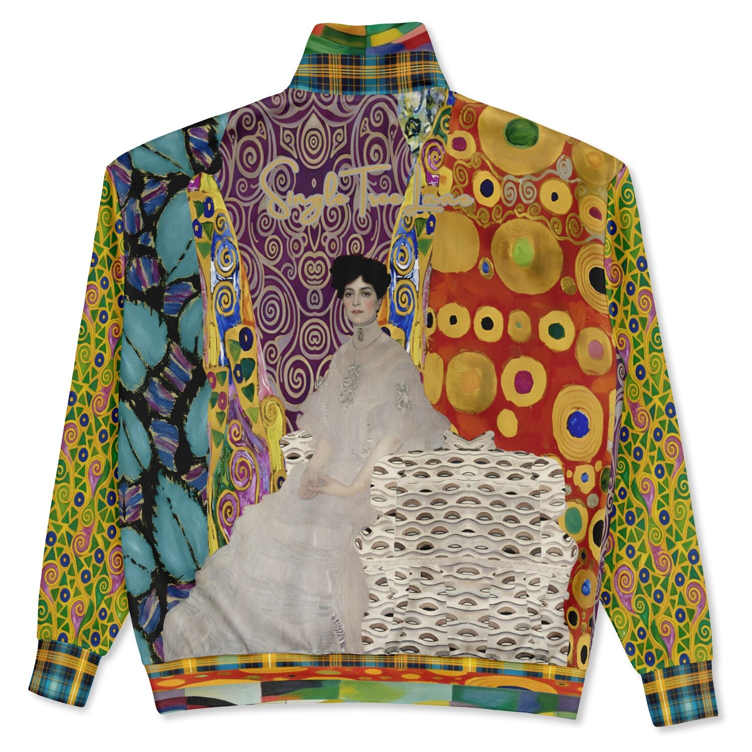 Call Me Fritza Art Deco Print Heavyweight Oversized Quarter Zip Sweatshirt