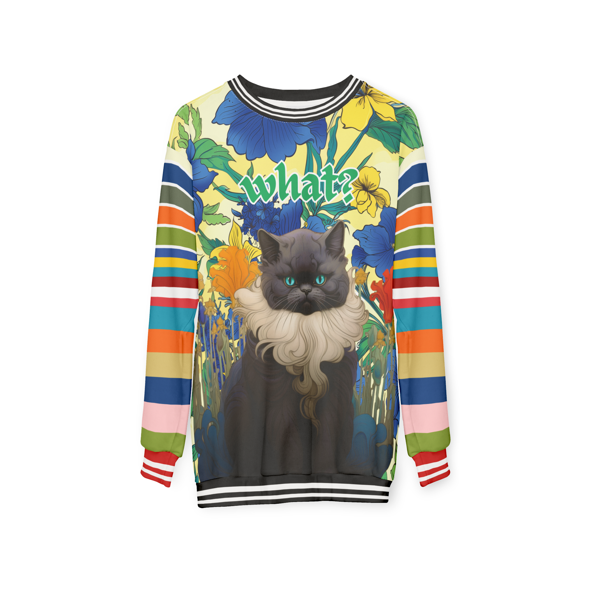 Cat Got Your Tongue Regatta Stripe Unisex Sweatshirt (Gold Label)