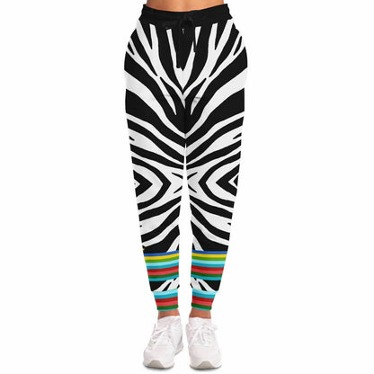 Zebra Rainbow Stripe Eco-Poly Unisex Joggers