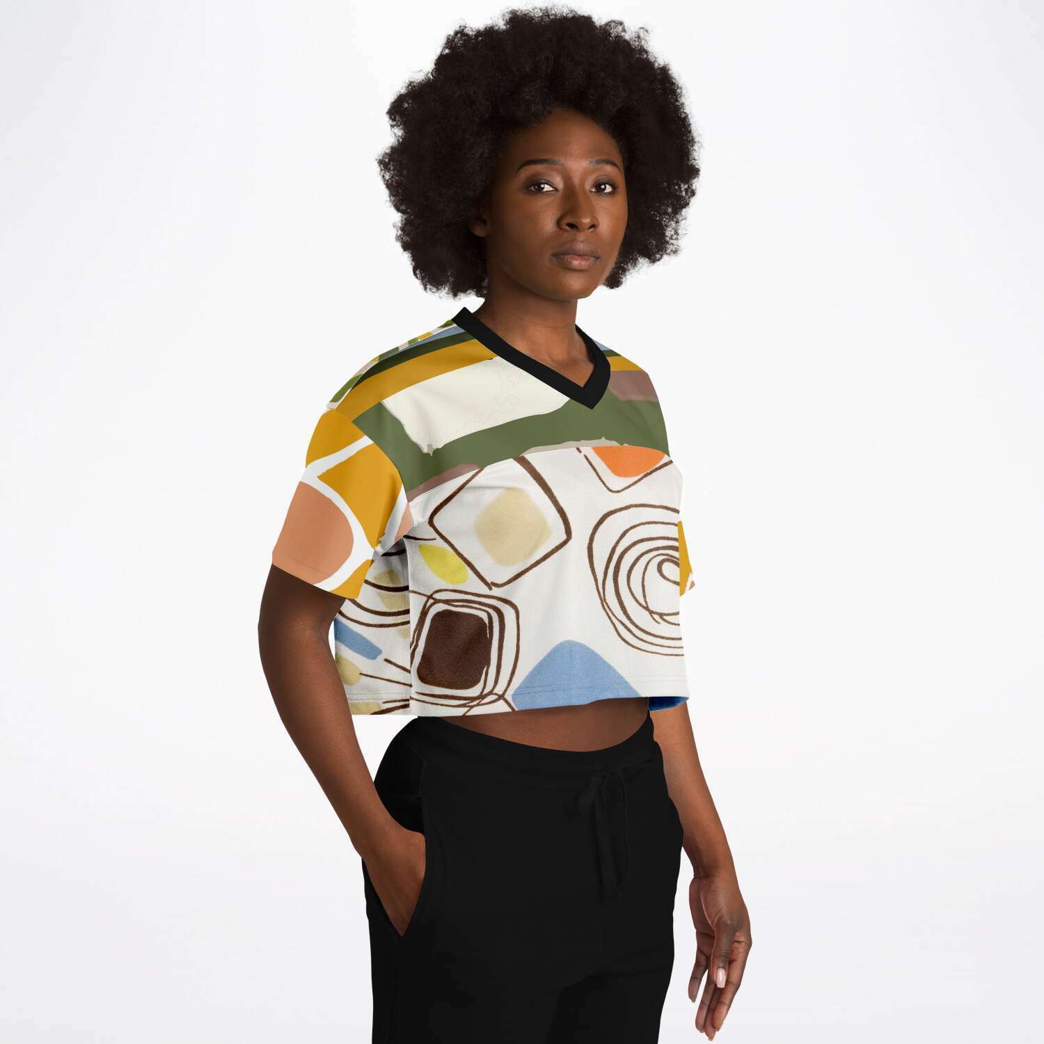 Concrete Jungle Abstract Geo Eco-Poly Crop Jersey