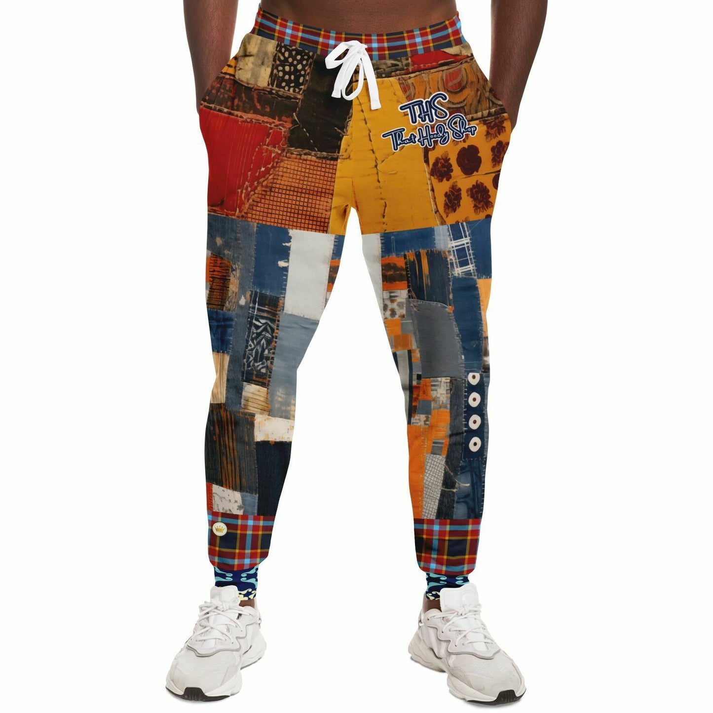 Jack Russell Denim Patchwork Eco-Poly Unisex Joggers
