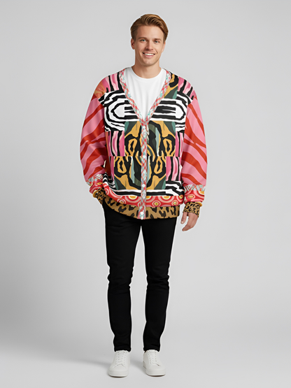 Walk on the Wild Side Zebra Stripes Heavyweight Unisex Cardigan