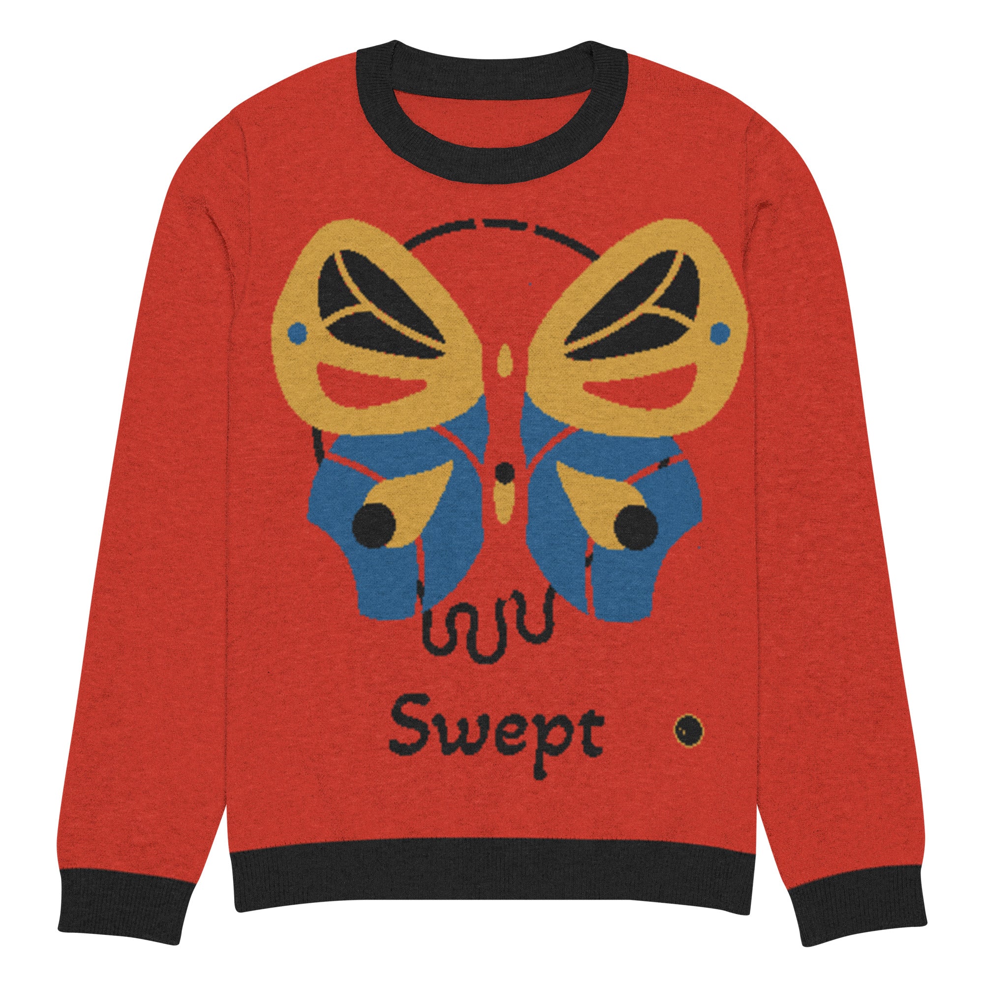 Butterfly Swept Knitted Crewneck Unisex Sweater