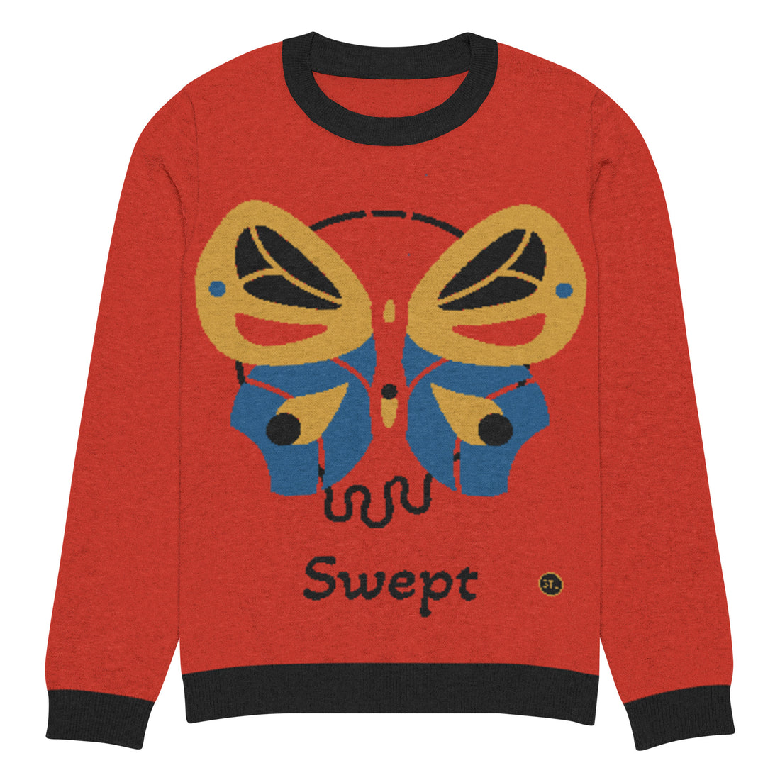 Butterfly Swept Knitted Crewneck Unisex Sweater