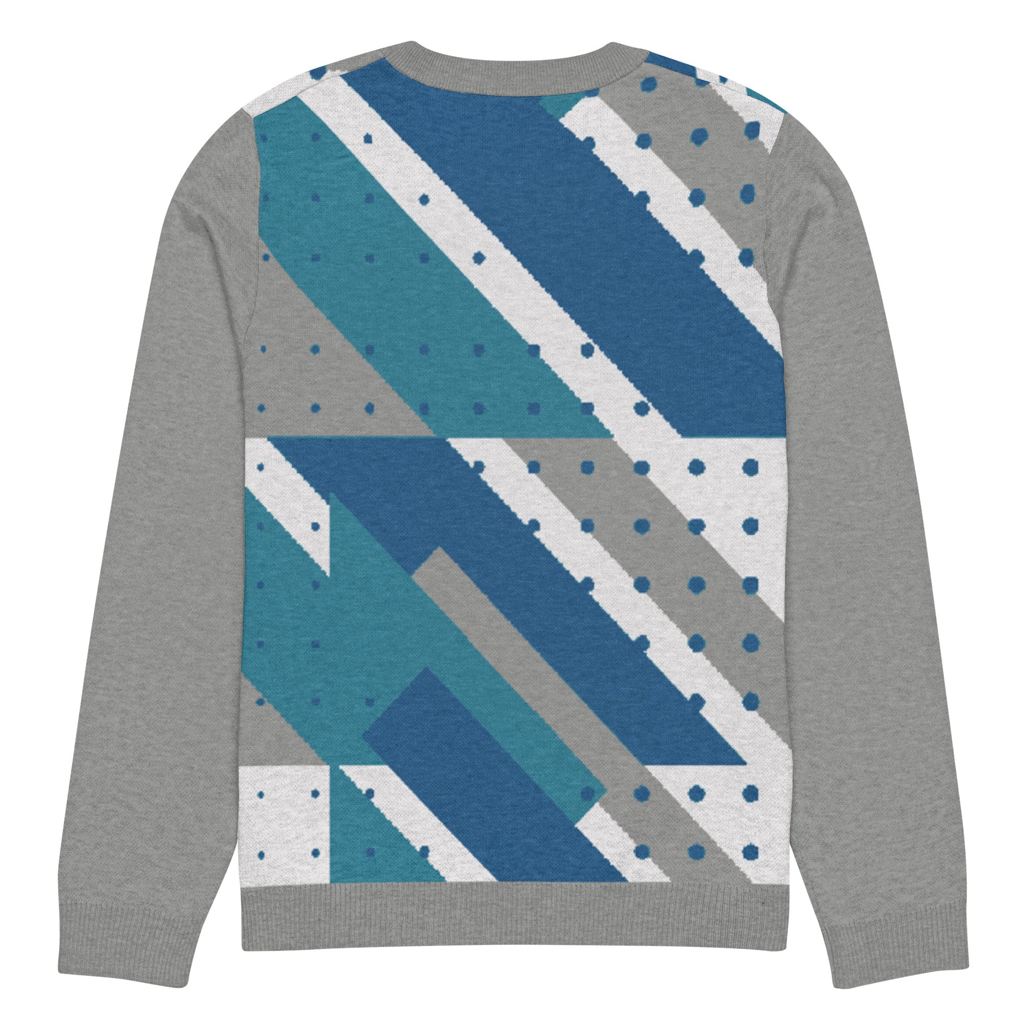 Ski the Slopes in Blue Knitted Crewneck Unisex Sweater