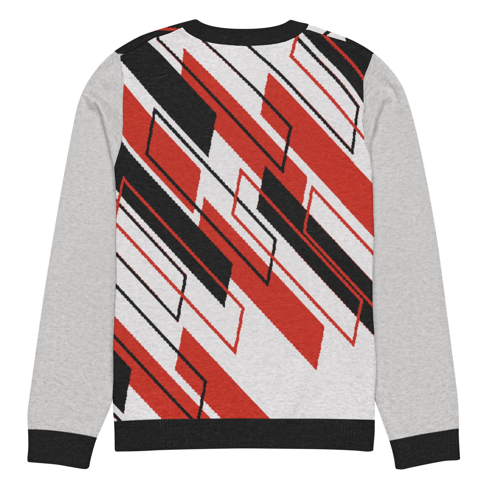 Ski the Slopes in Red Knitted Crewneck Sweater