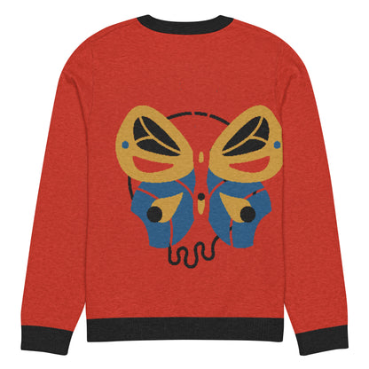 Butterfly Swept Knitted Crewneck Unisex Sweater