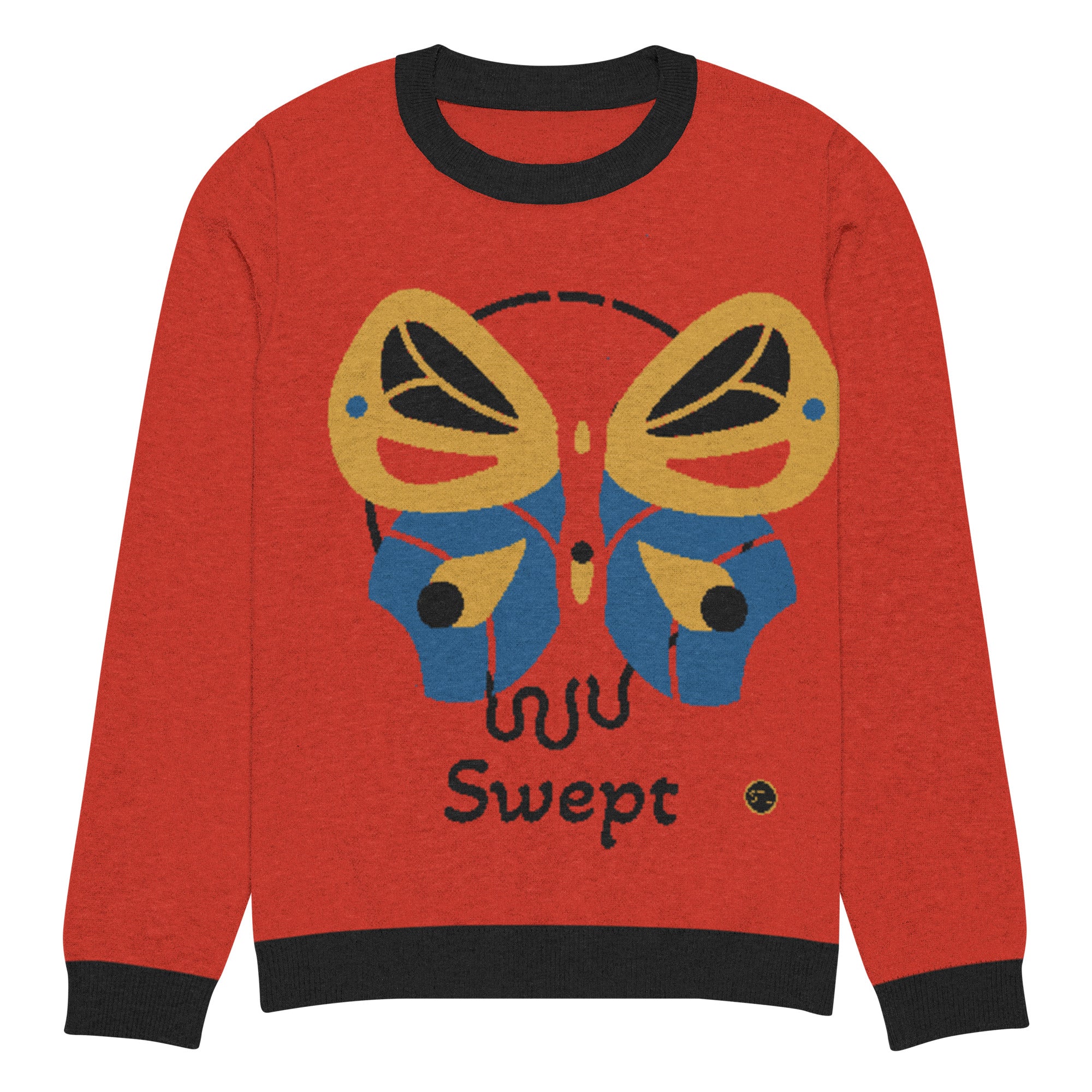 Butterfly Swept Knitted Crewneck Unisex Sweater