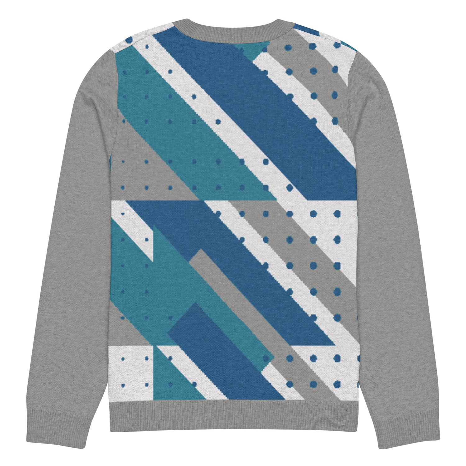 Ski the Slopes in Blue Knitted Crewneck Unisex Sweater