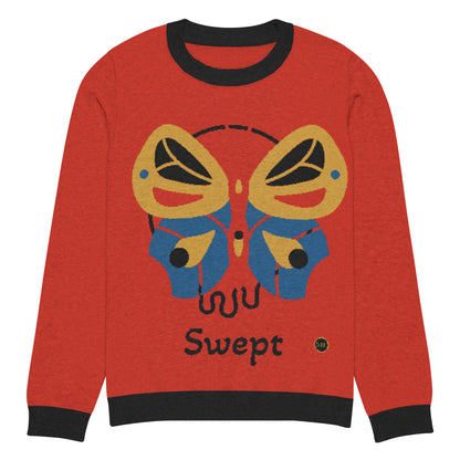 Butterfly Swept Knitted Crewneck Unisex Sweater