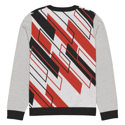 Ski the Slopes in Red Knitted Crewneck Unisex Sweater