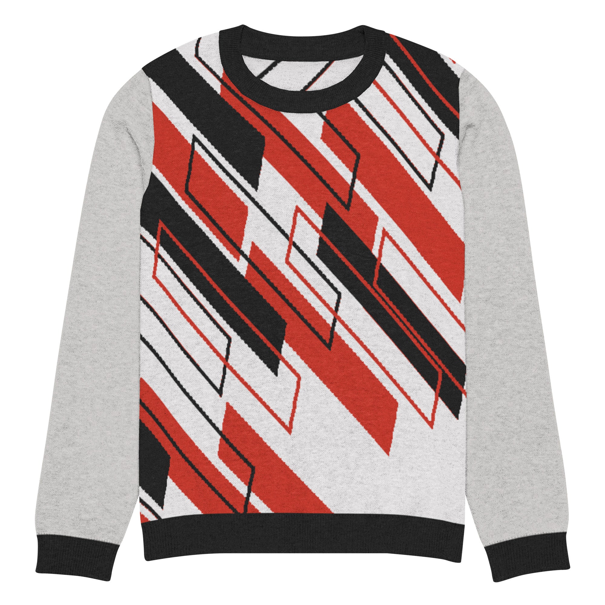 Ski the Slopes in Red Knitted Crewneck Unisex Sweater