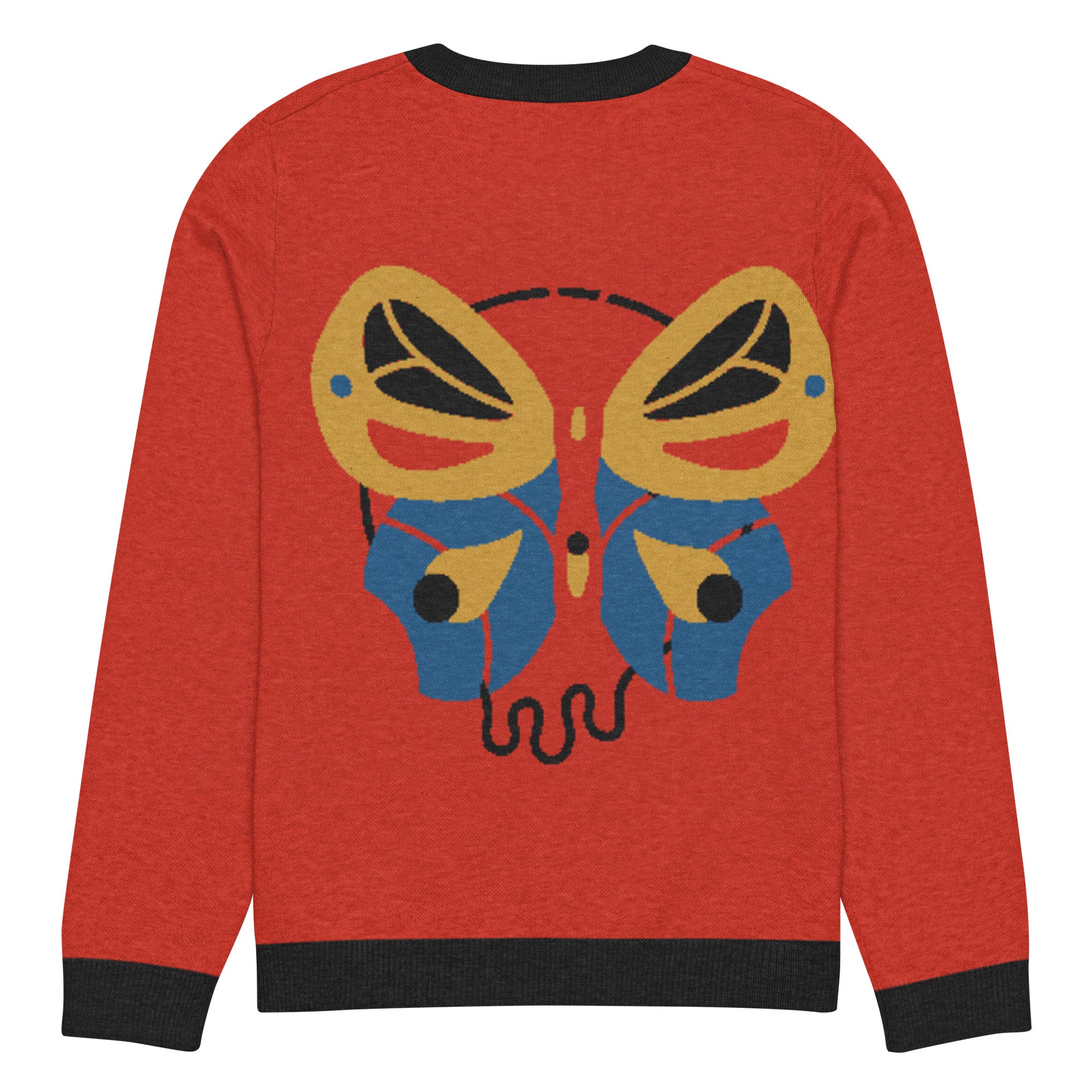 Butterfly Swept Knitted Crewneck Unisex Sweater