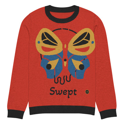 Butterfly Swept Knitted Crewneck Unisex Sweater