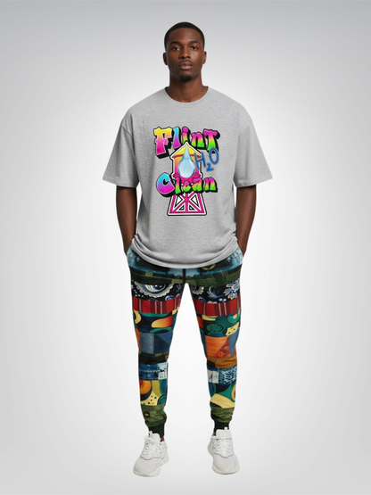 Kabuki Theater Girl Patchwork Print Eco-Poly Unisex Joggers