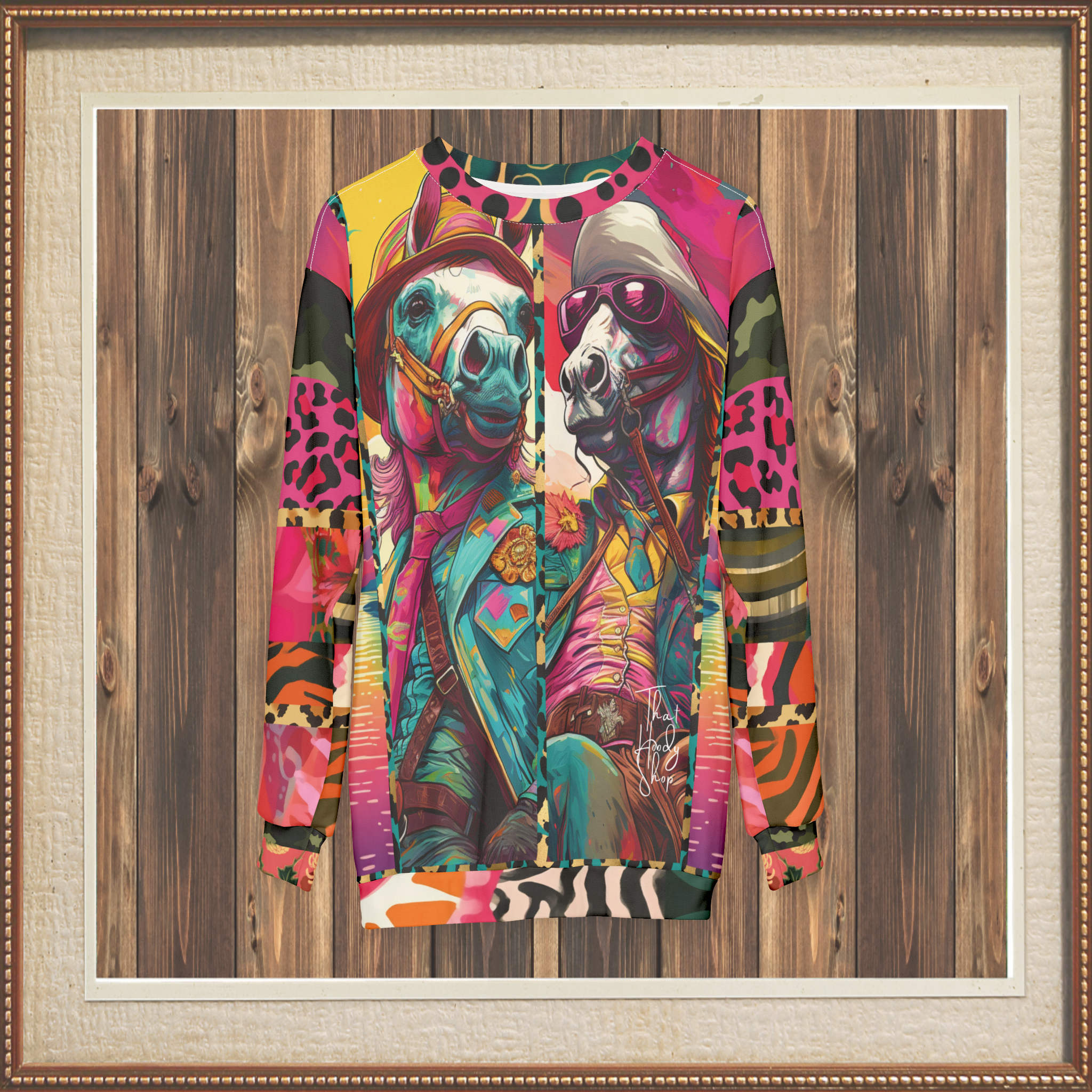 Clifford &amp; Sam Intergalactic Horse Cowboys Unisex Sweatshirt (Gold Label)