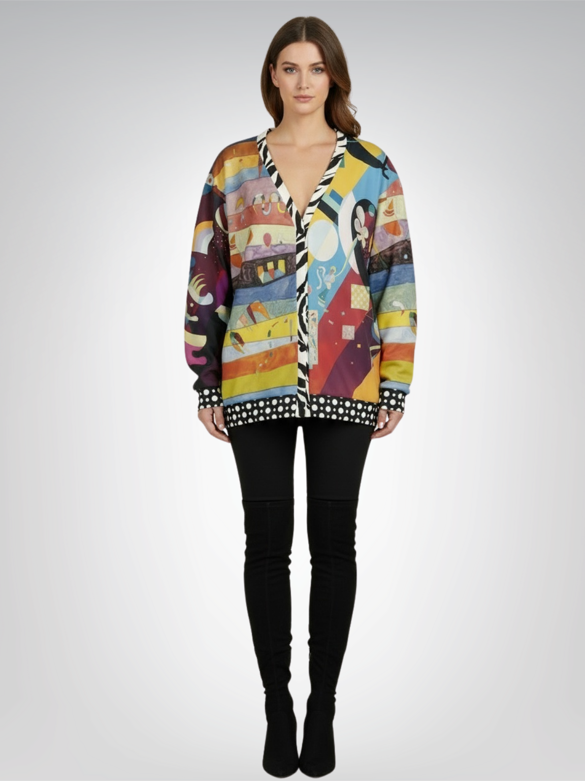 Composition in Nines - Kandinsky Heavyweight Unisex Cardigan