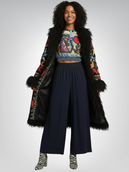 Composition in Nines - Kandinsky Eco-Poly Short Sleeve Cropped Pullover