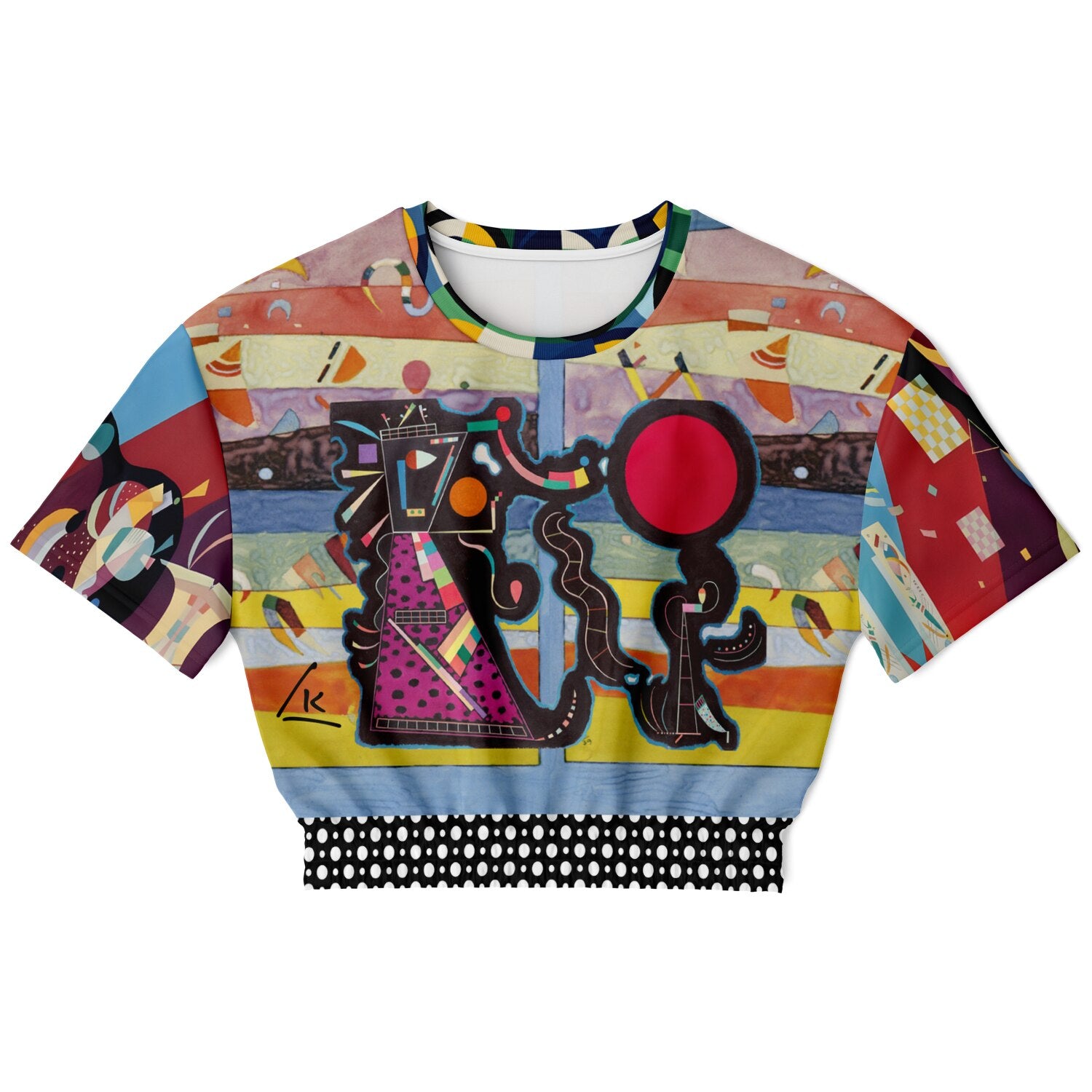 Composition in Nines - Kandinsky Eco-Poly Short Sleeve Cropped Pullover