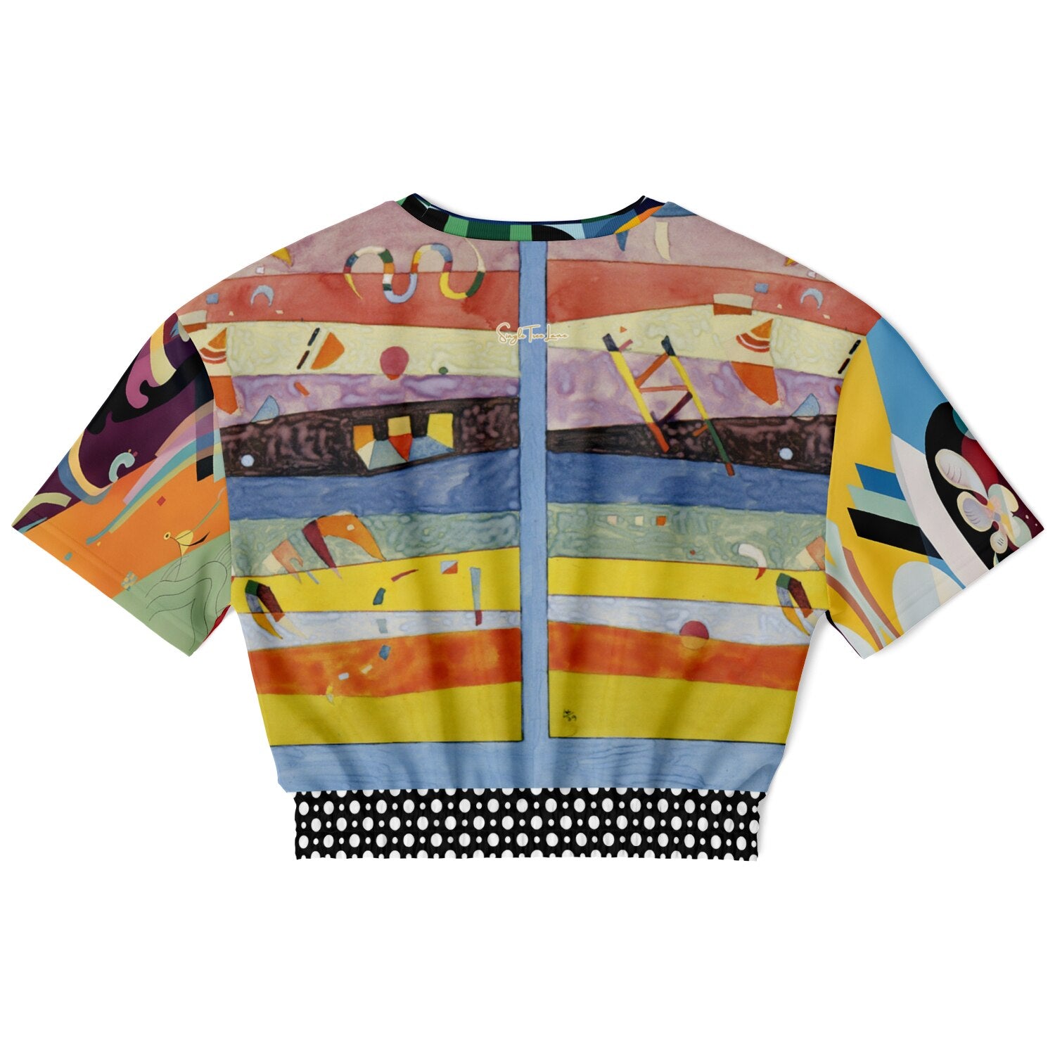 Composition in Nines - Kandinsky Eco-Poly Short Sleeve Cropped Pullover