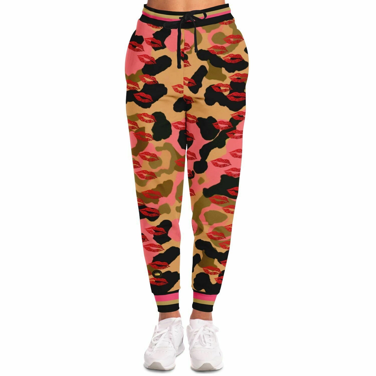 Lips on You Pink Eco-Poly Camo Unisex Joggers