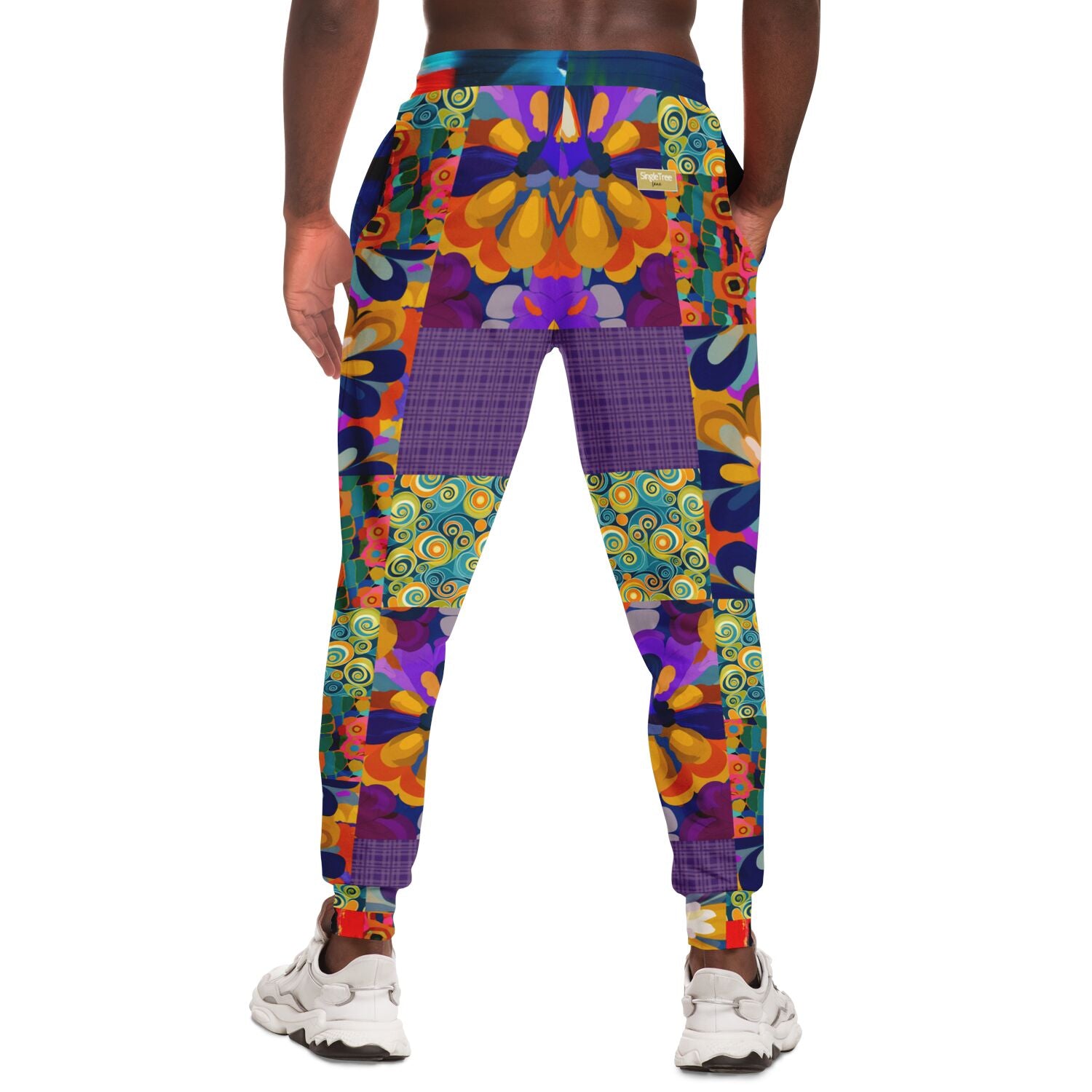 Blue Girl Trinidad Floral Patchwork Eco-Poly Unisex Joggers