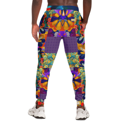 Joggers unisex de poliéster ecológico con patchwork floral Trinidad de Blue Girl 