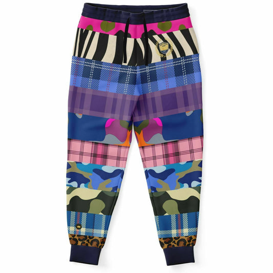 Drum Roll Please - Rockin Panda Camo Plaid Eco-Poly Unisex Joggers