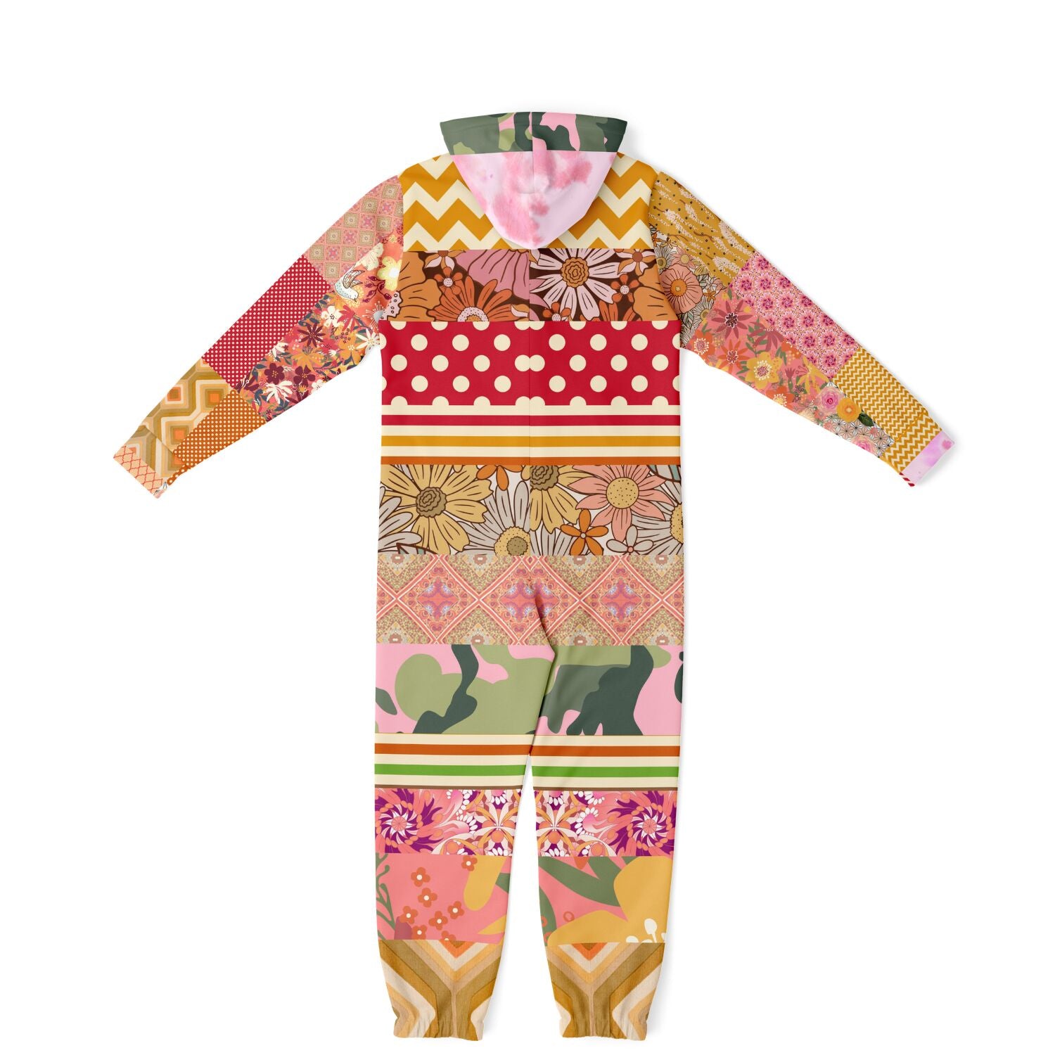 Yogananda Floral Patchwork Unisex Fleece Romper