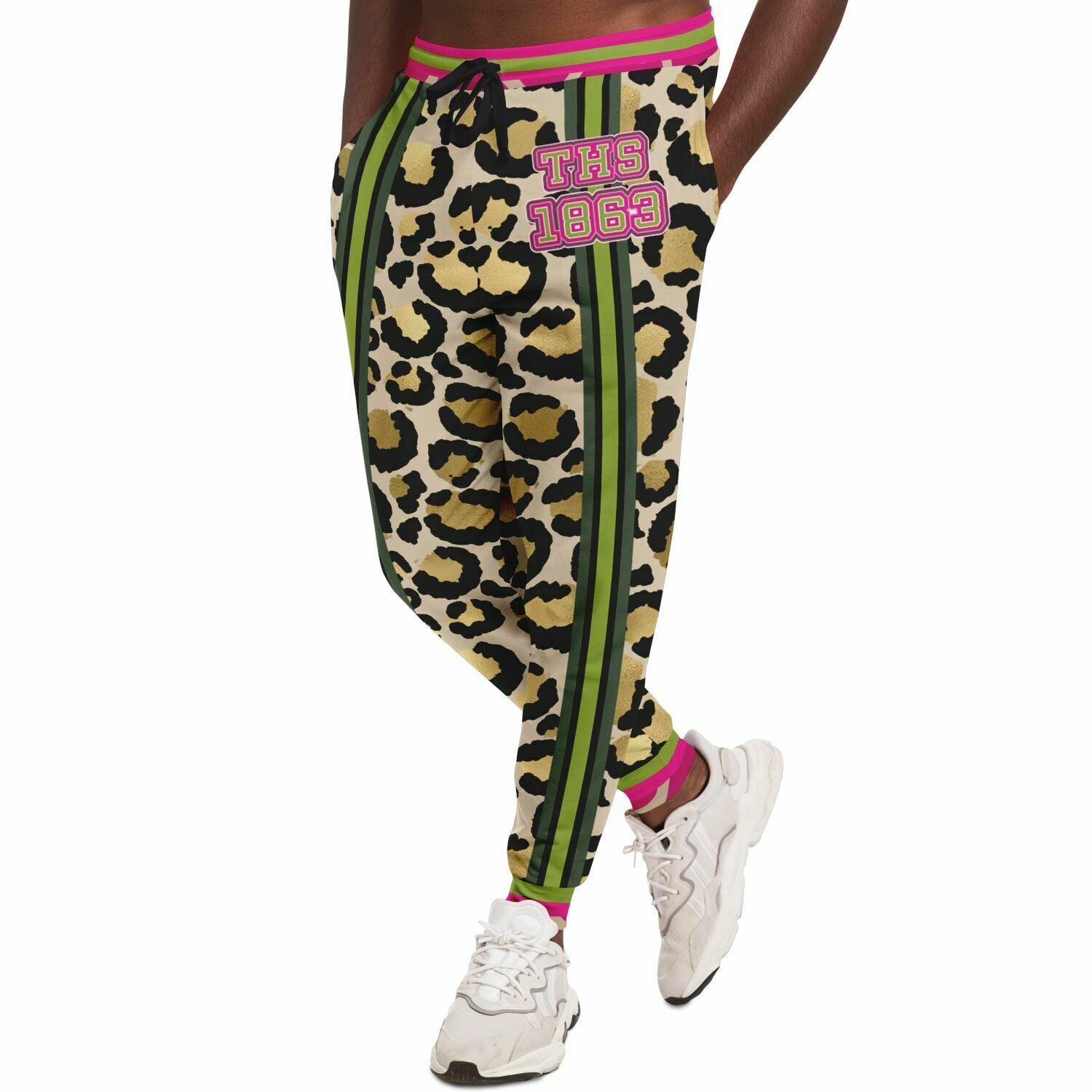 Cheetah Time 1863 Neon Stripe Eco-Poly Unisex Joggers