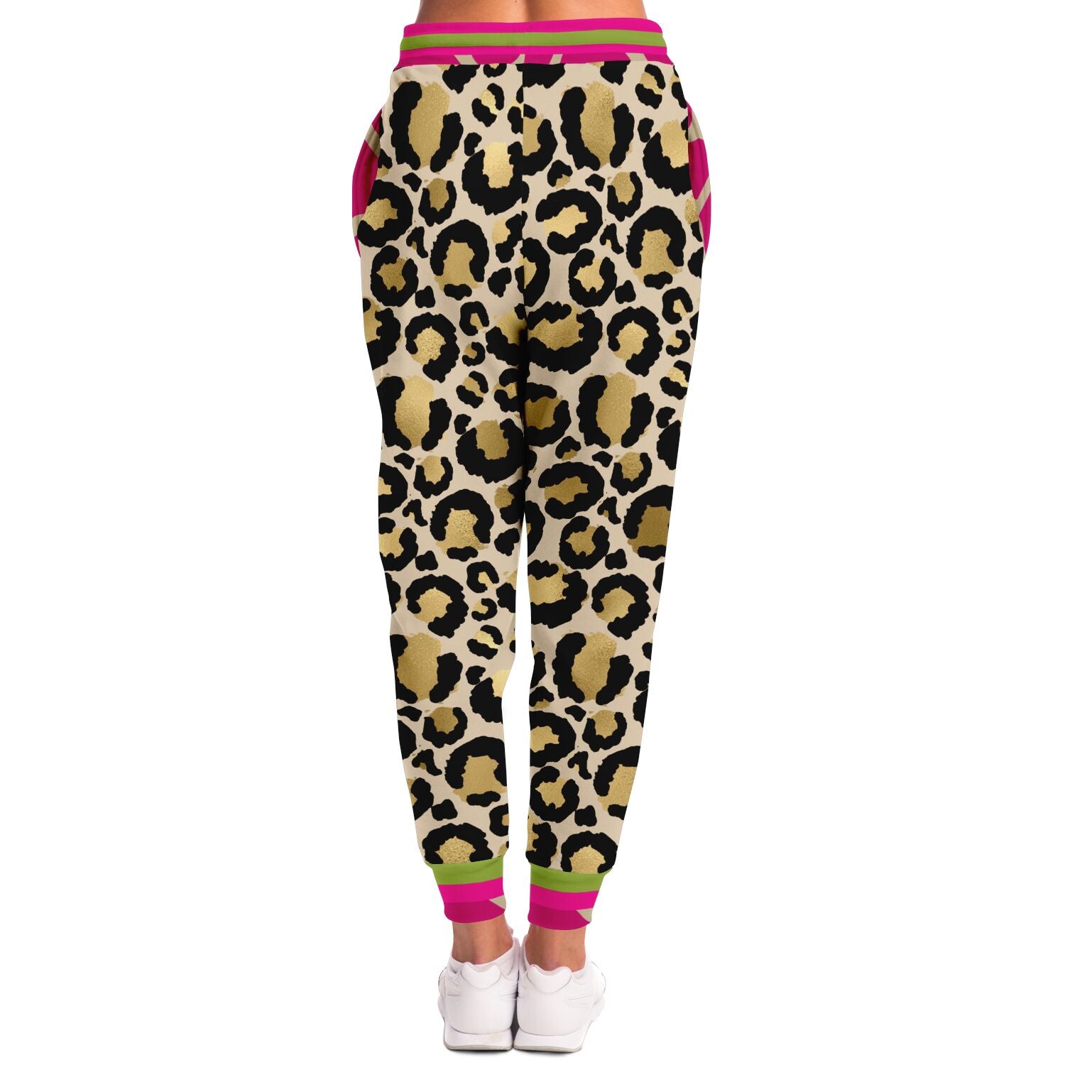 Cheetah Time 1863 Joggers unisex de poliéster ecológico con rayas neón 