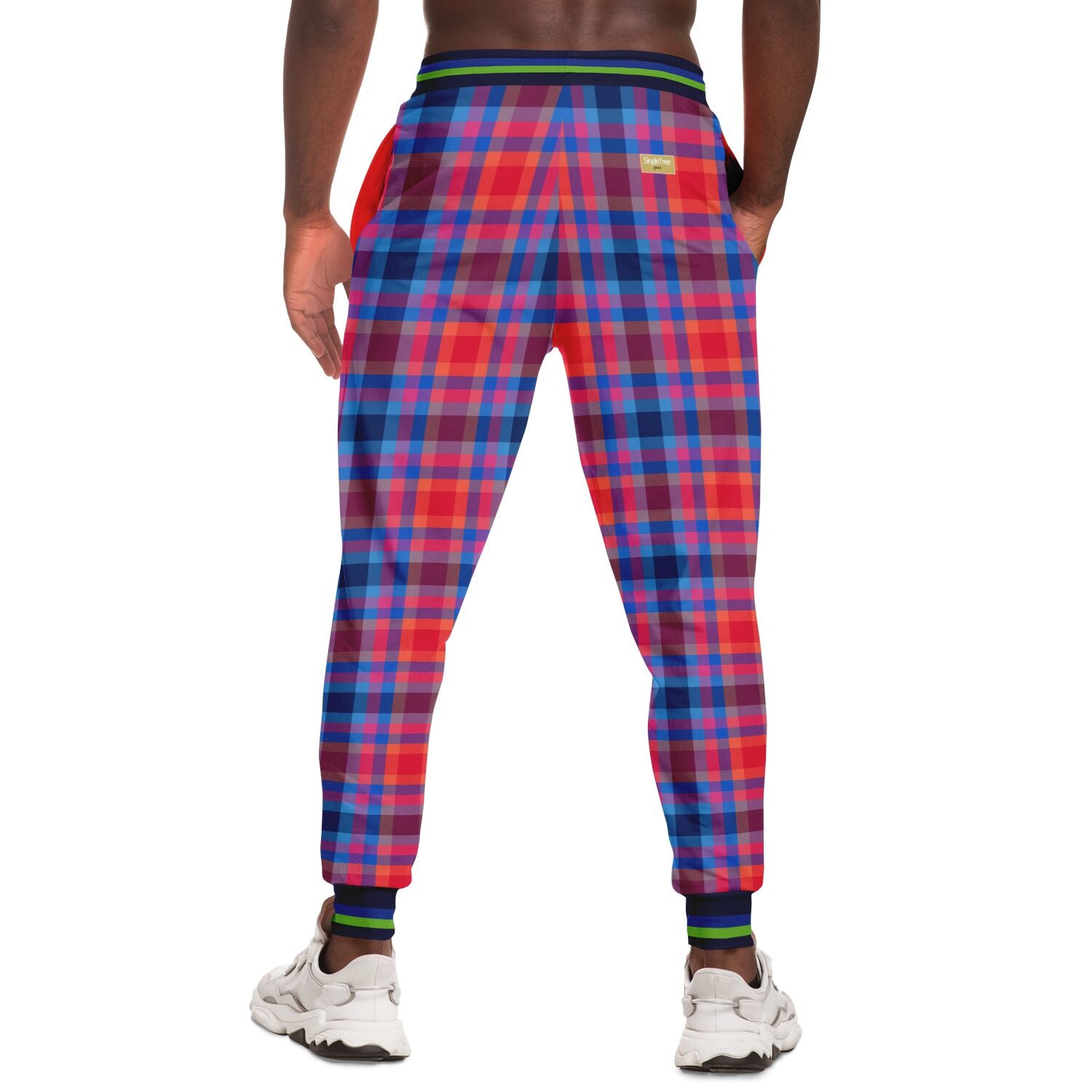 Red Dawn Plaid Eco-Poly Unisex Joggers