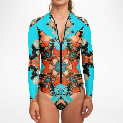 Coral Reef Turquoise Batique Long Sleeve Bodysuit