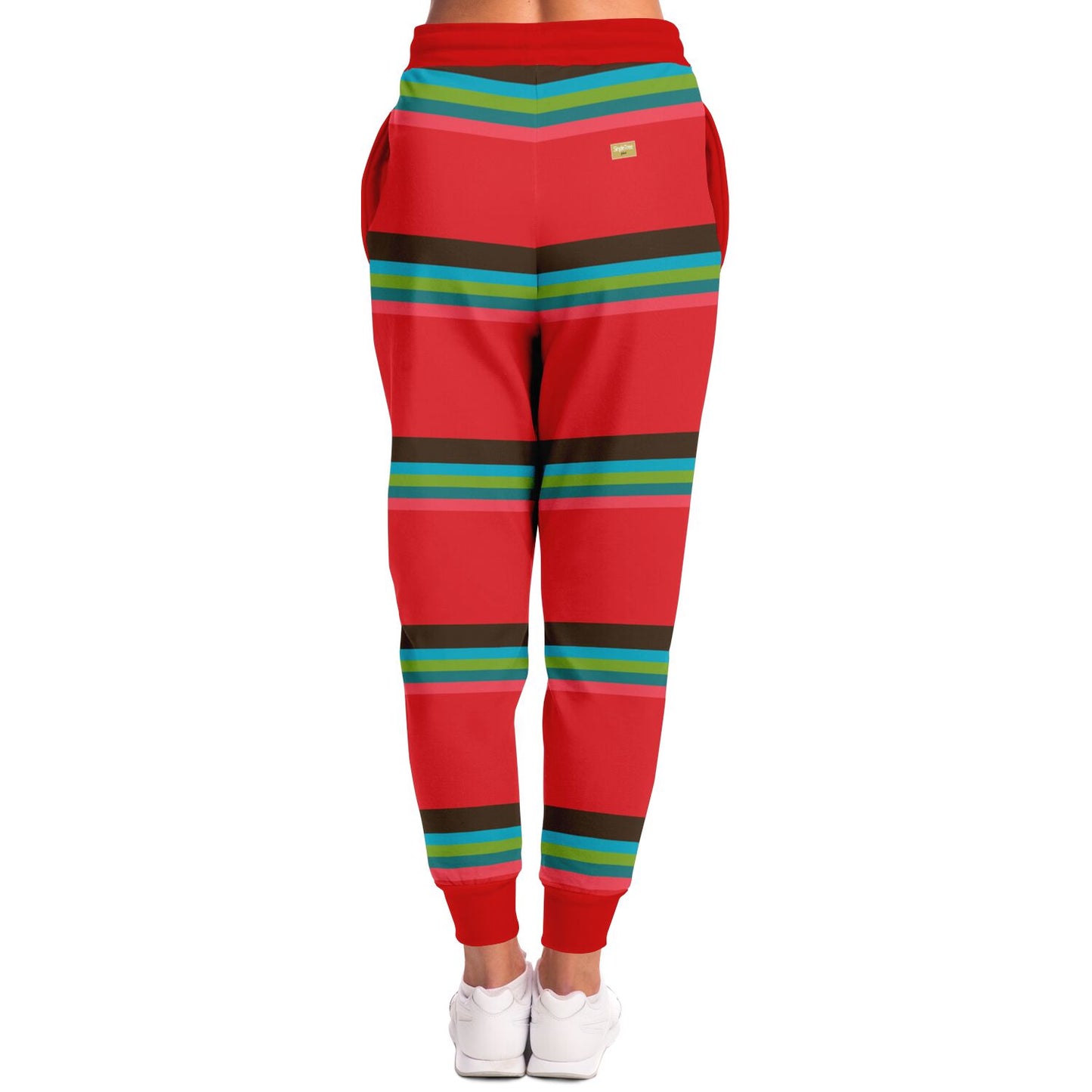 Watermelon Crush Rugby Stripe Eco-Poly Unisex Joggers