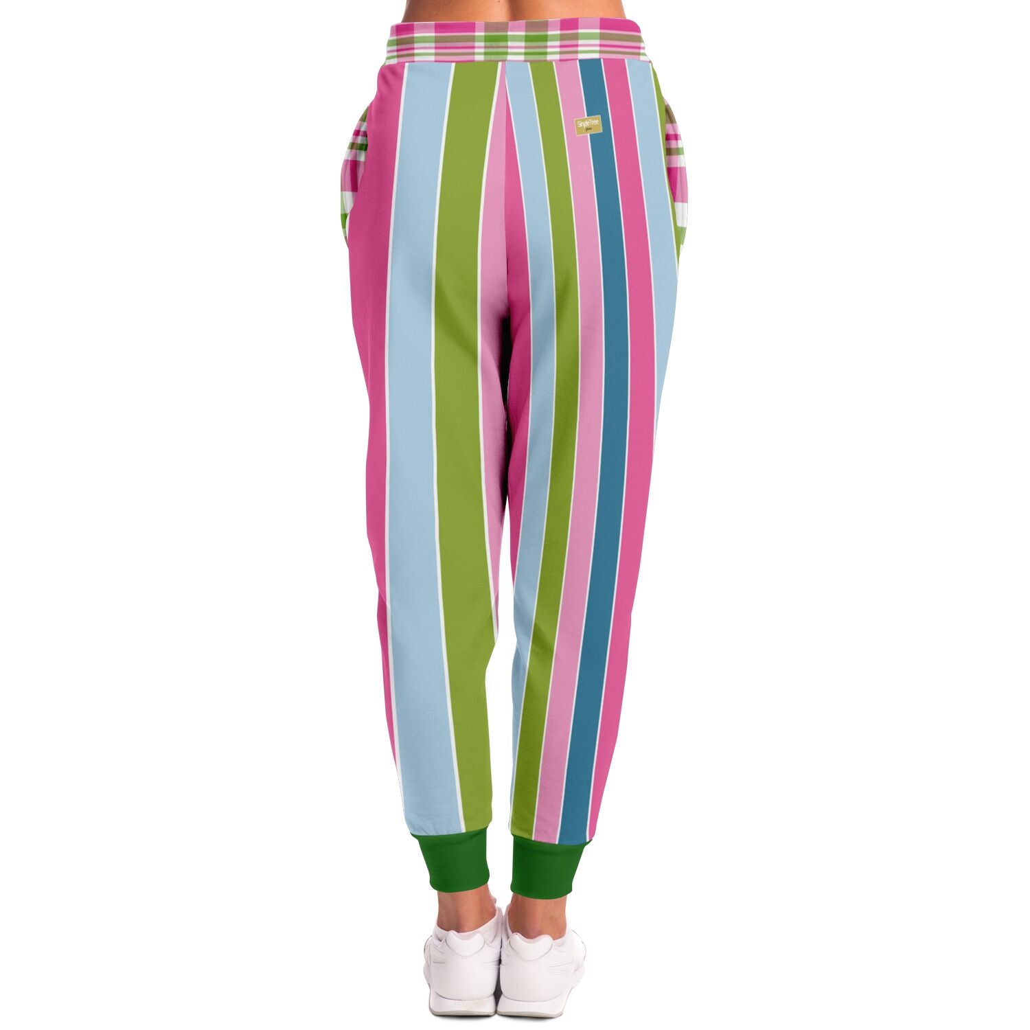 Joggers unisex de poliéster ecológico con rayas de rugby en colores pastel de Pascua 