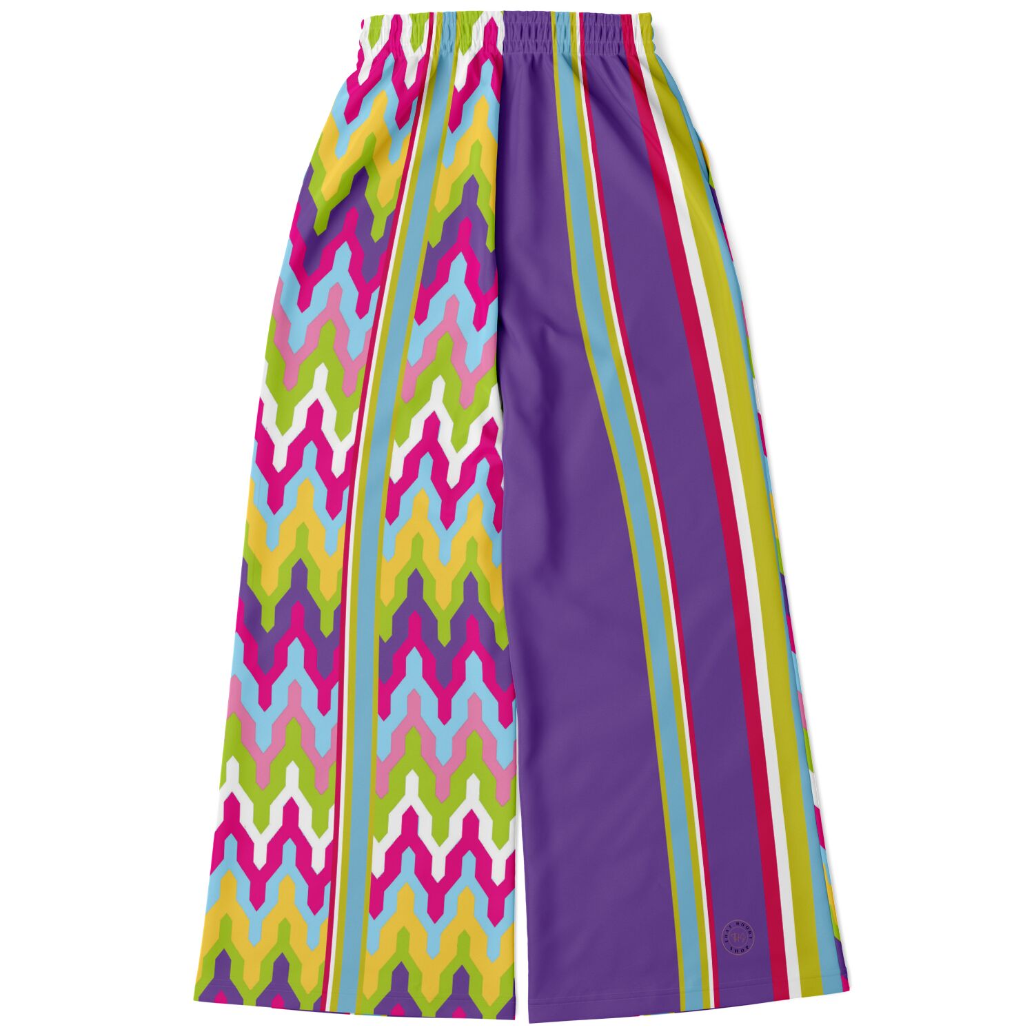 Groovy Purple Calypso Stripe Eco-Poly Wide Leg Pants