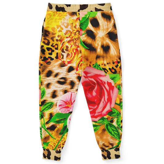 Pink Hibiscus Leopard Eco-Poly Unisex Joggers