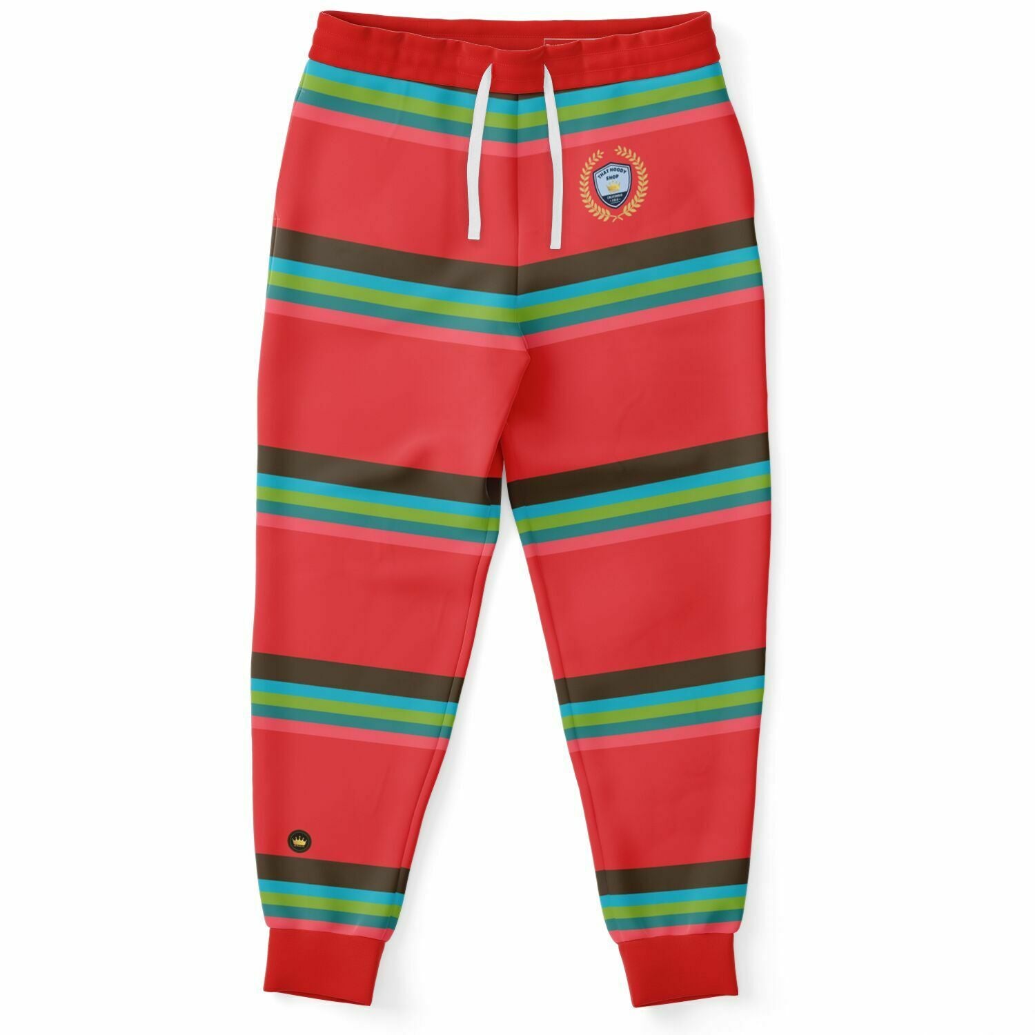 Watermelon Crush Rugby Stripe Eco-Poly Unisex Joggers