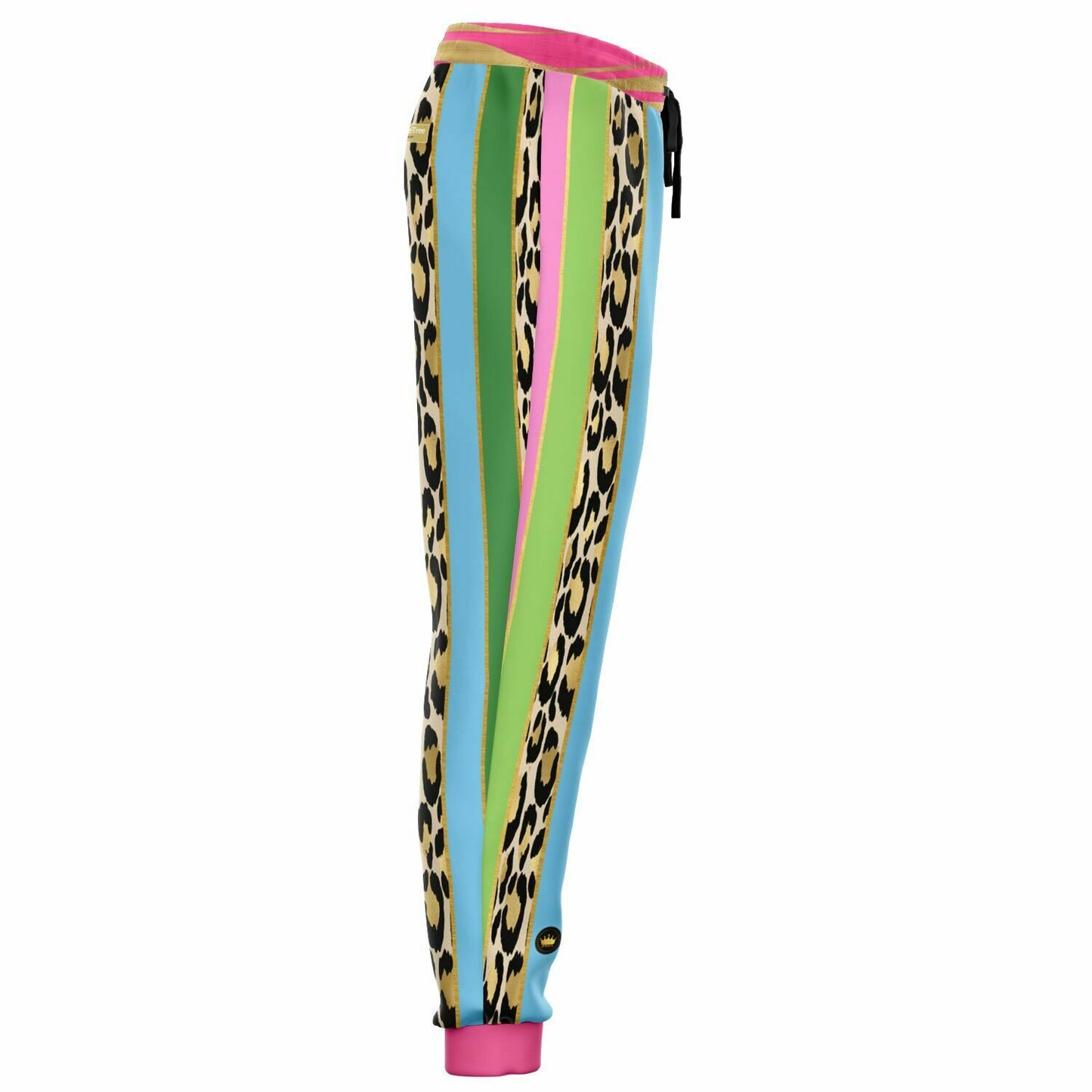 Pink Pouffe Cheetah Stripe Eco-Poly Unisex Joggers